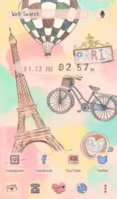 I Love Paris Theme +HOME android App screenshot 0